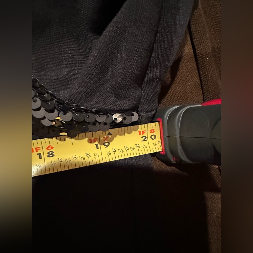 Love Black Sequence Hoodie Casual Dress SZ XL No Tag. Zip Long sleeves Pockets - Picture 9 of 13